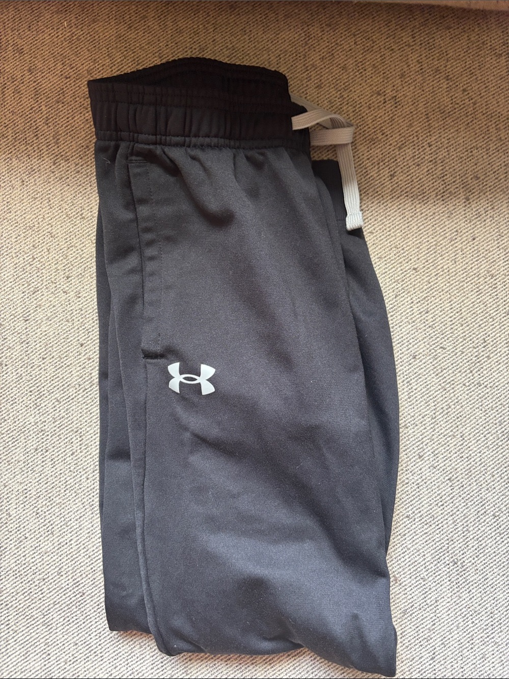 Under Armour Black Jogger Pants with White Drawstring